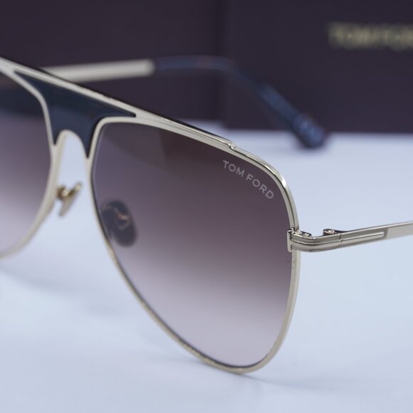 Tom Ford Ethan FT0935 28F Aviator Sunglasses - Gold/Brown - Picture 2 of 10
